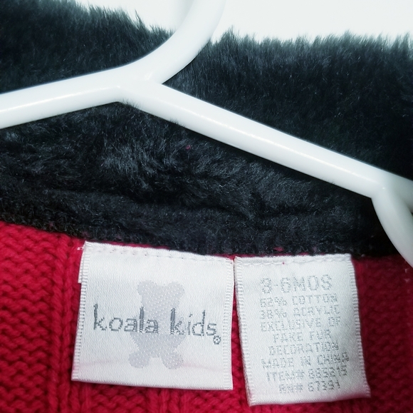 Koala Kids Baby Girl's Red Buttoned Cardigan Sweater Size 3-6 Mos - Picture 10 of 10